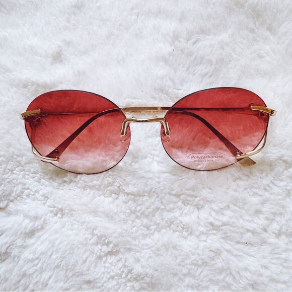 Stylens Accessories - Ruth Clear Orange Round Metal Sunglasses